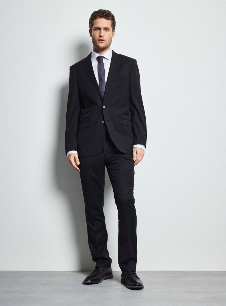 Traje Recto Texturado Slim Fit Doble Tapa-4