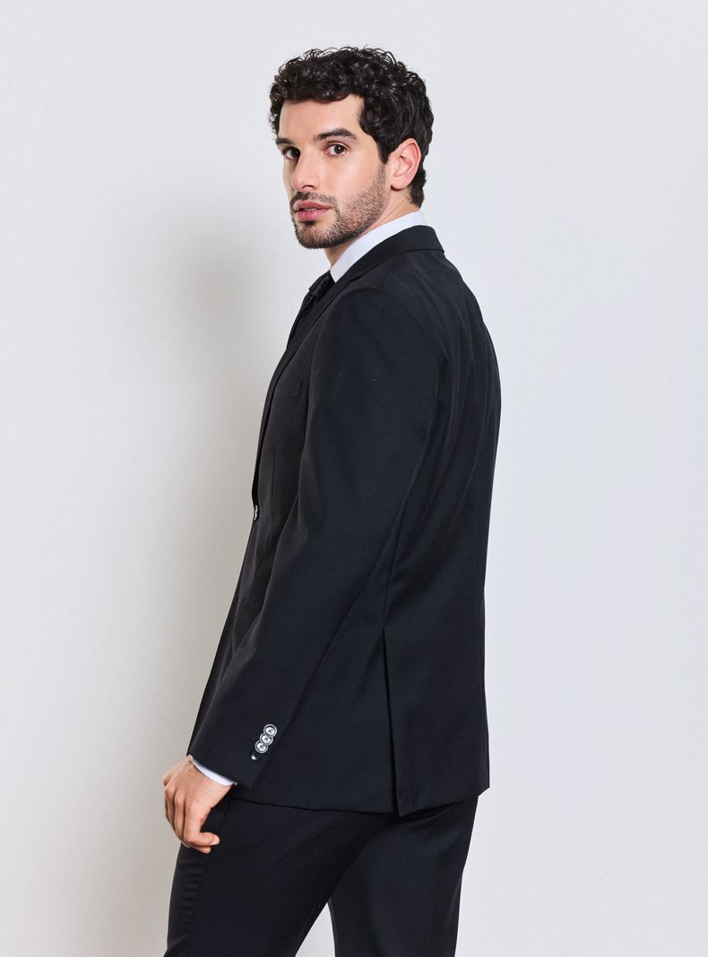 Traje Recto 100% Lana Lisa Slim Fit-1