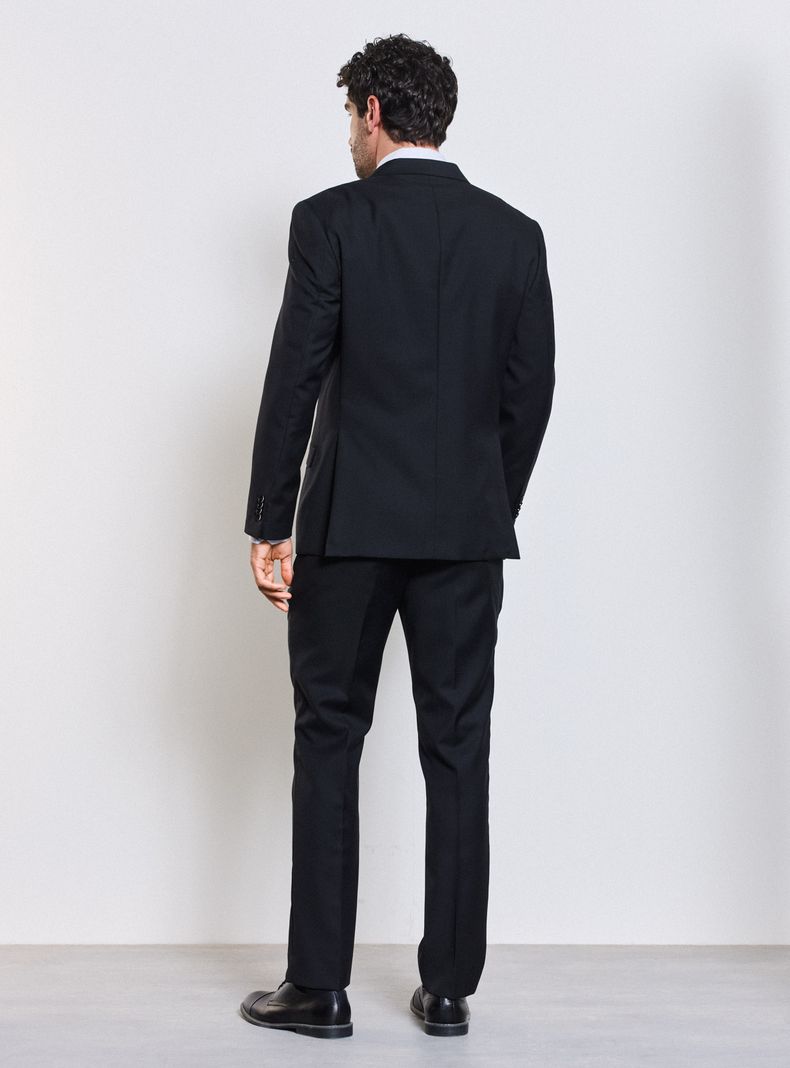 Traje Recto 100% Lana Lisa Slim Fit-5
