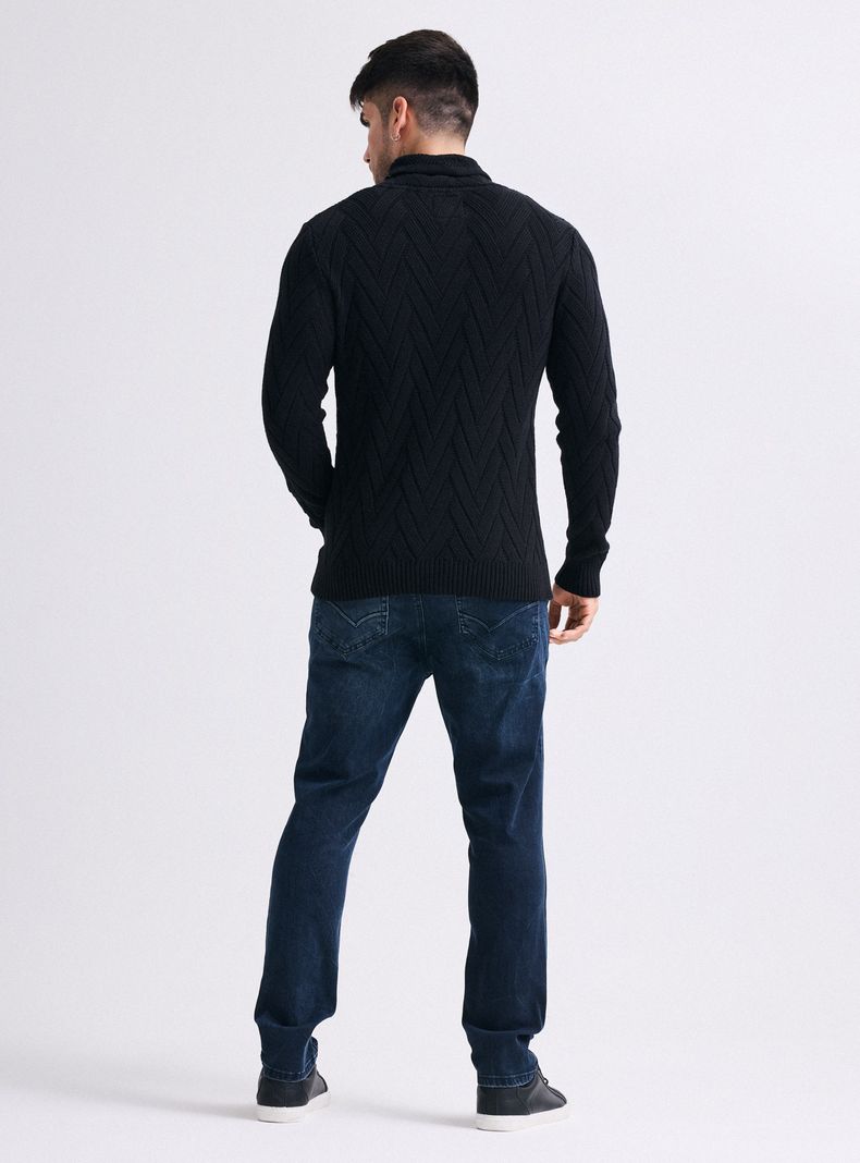 Sweater Tejido Zig Zag Cuello Alto Cruzado-5