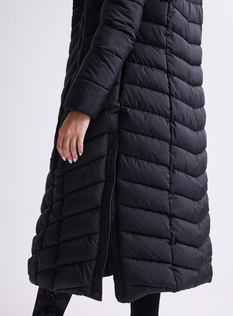 Parka Extra Larga Acolchada con Gorro Cierre Cruzado-3