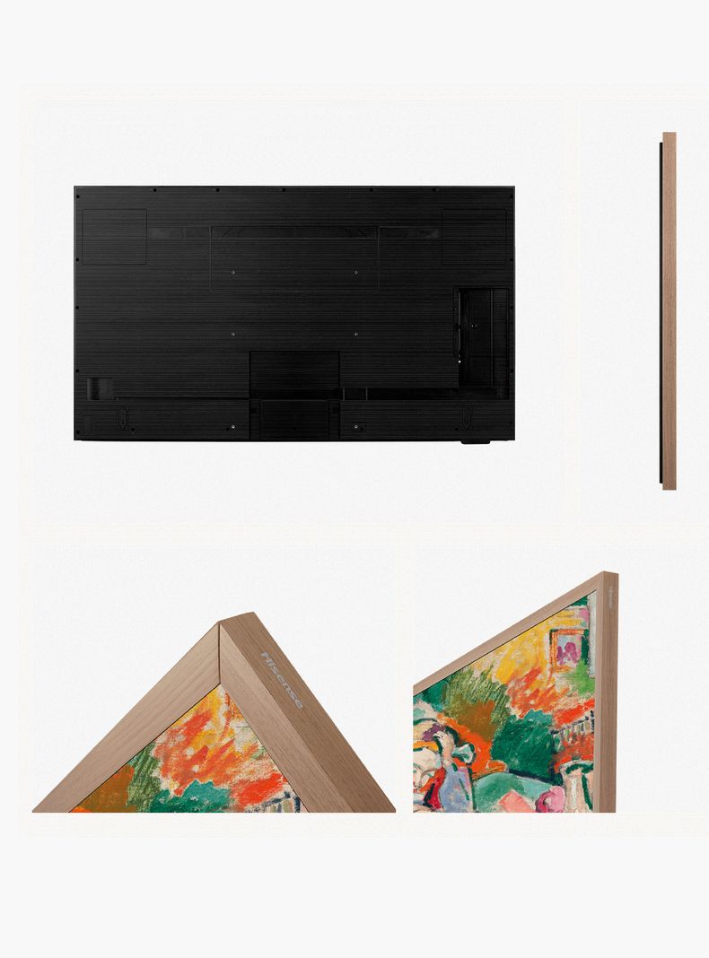 QLED Smart TV 55" 4K UHD Canvas TV + Marco Color Madera-2