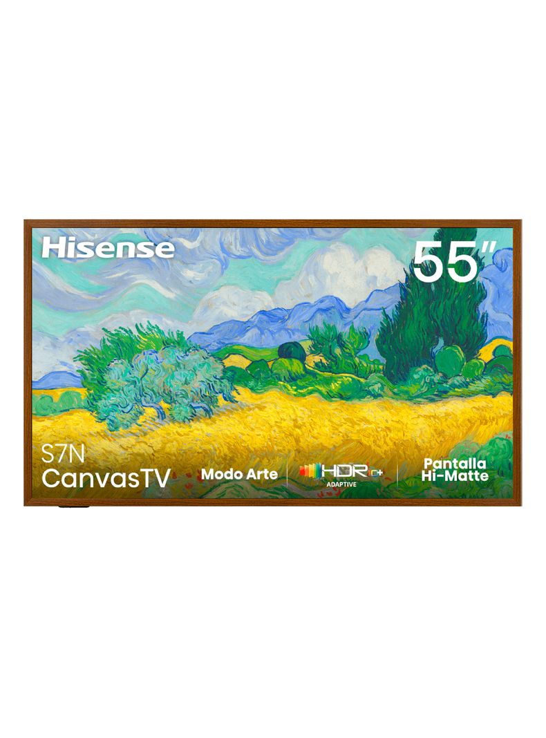 QLED Smart TV 55" 4K UHD Canvas TV + Marco Color Madera-0