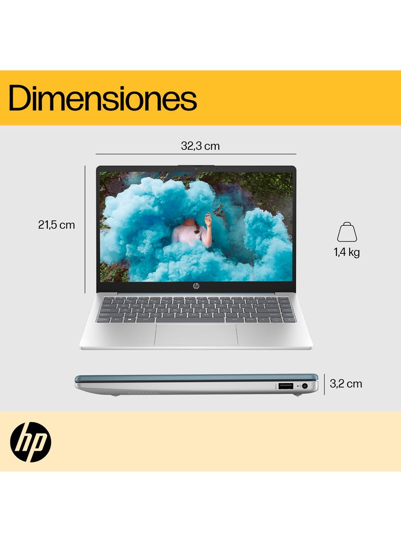 Notebook HP 14-EM0017LA AMD Ryzen5 7520U 8GB RAM 512GB SSD 14" Full HD Webcam 1080p Wi-Fi 6-1