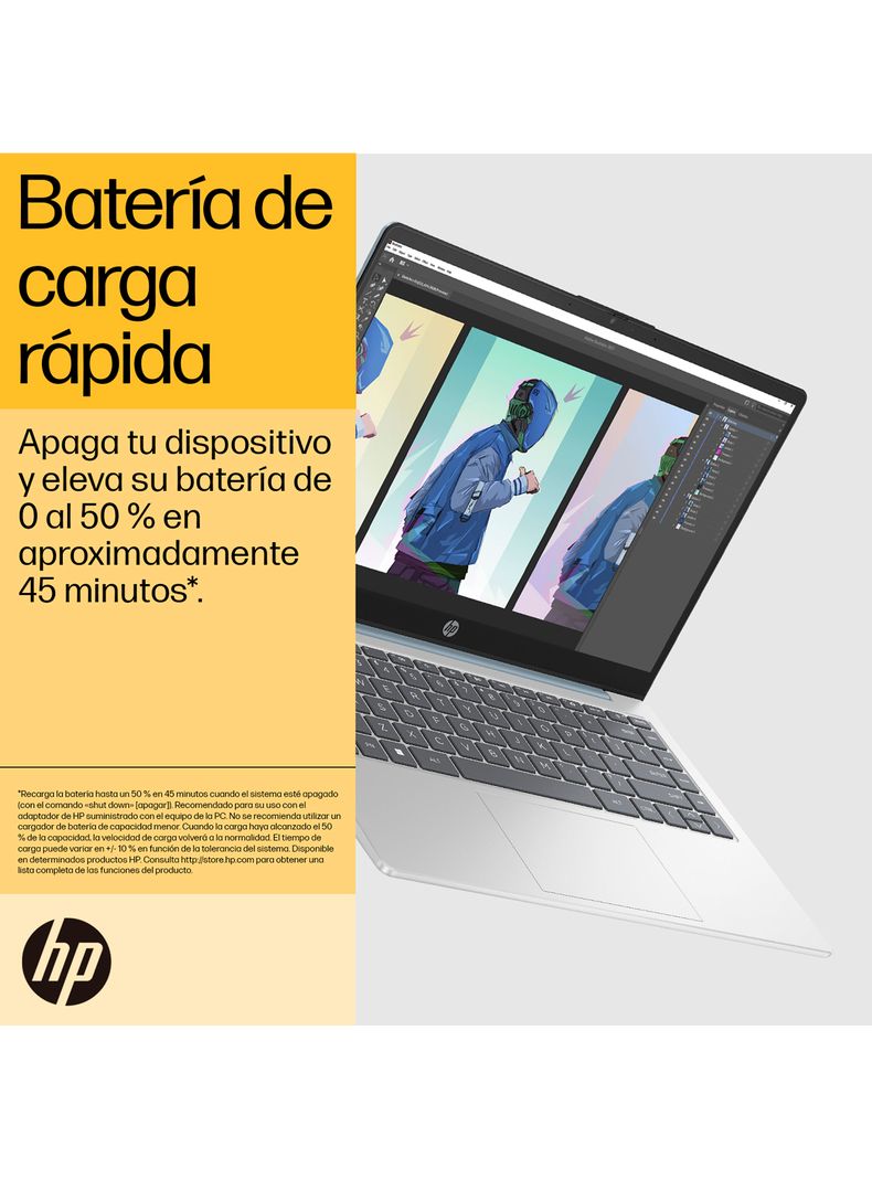 Notebook HP 14-EM0017LA AMD Ryzen5 7520U 8GB RAM 512GB SSD 14" Full HD Webcam 1080p Wi-Fi 6-8