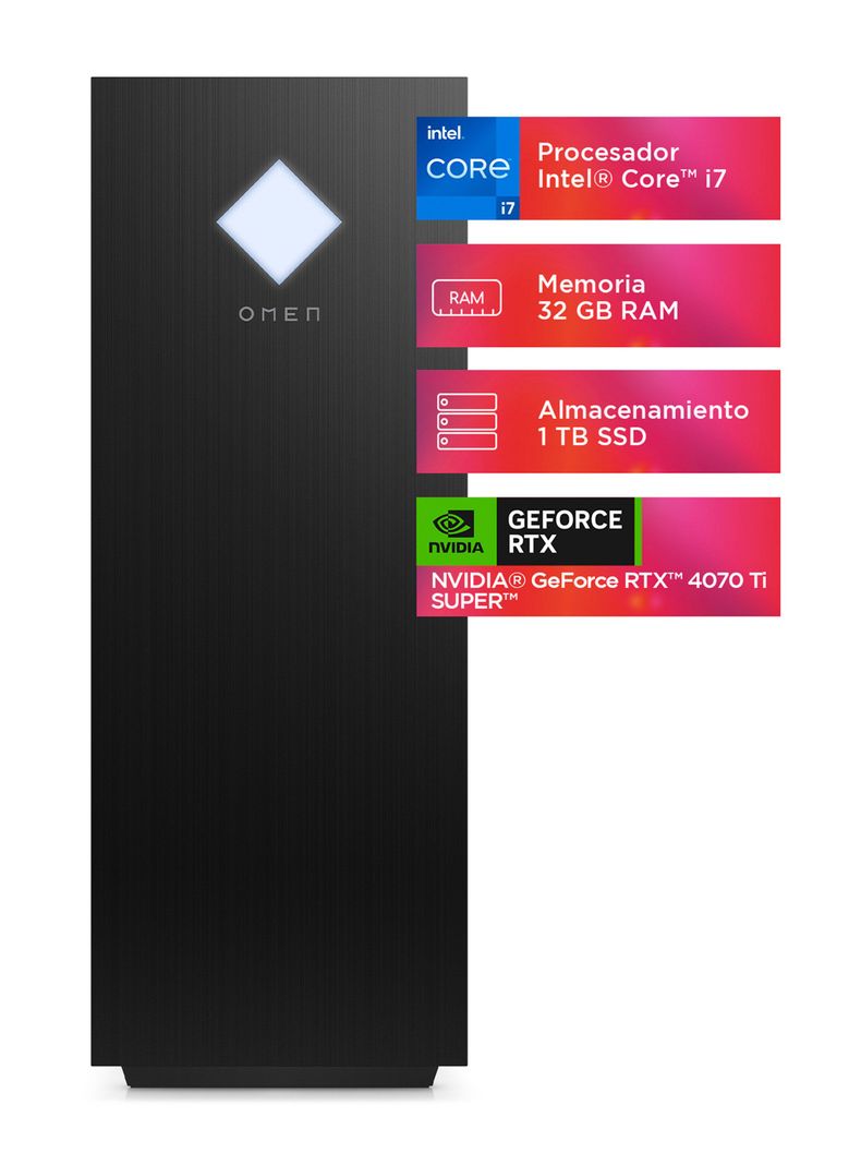 Desktop Gamer OMEN A14M3LA Intel Core i7 NVIDIA GeForce RTX 4070