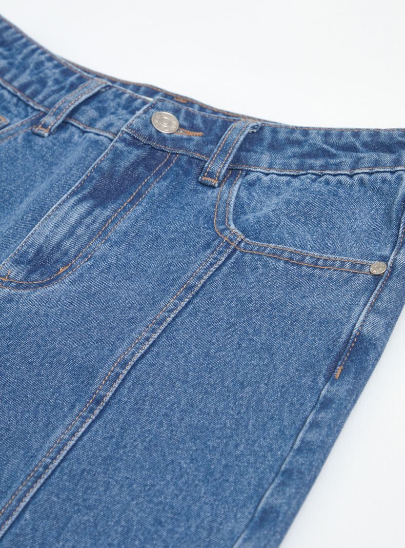 Jeans con Corte y Doble Pespunte en el Centro de la Pierna-2