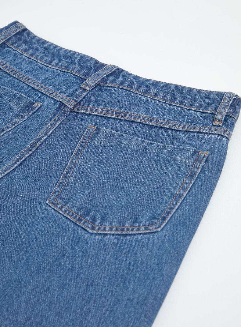 Jeans con Corte y Doble Pespunte en el Centro de la Pierna-1