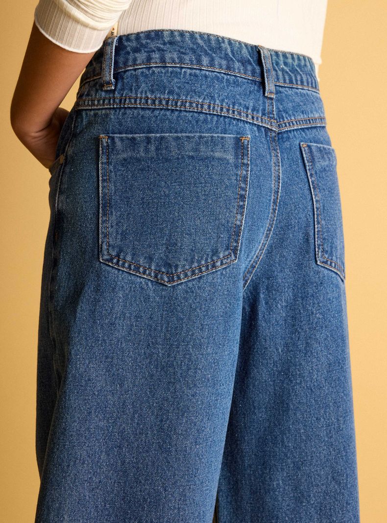 Jeans con Corte y Doble Pespunte en el Centro de la Pierna-4