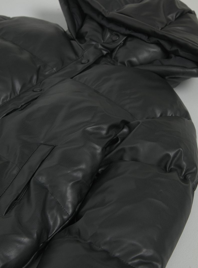 Parka Puffa con Capucha y Bolsillos-4