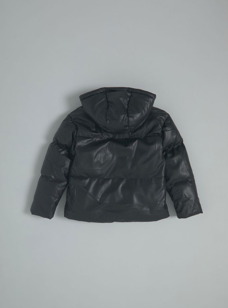 Parka Puffa con Capucha y Bolsillos-3