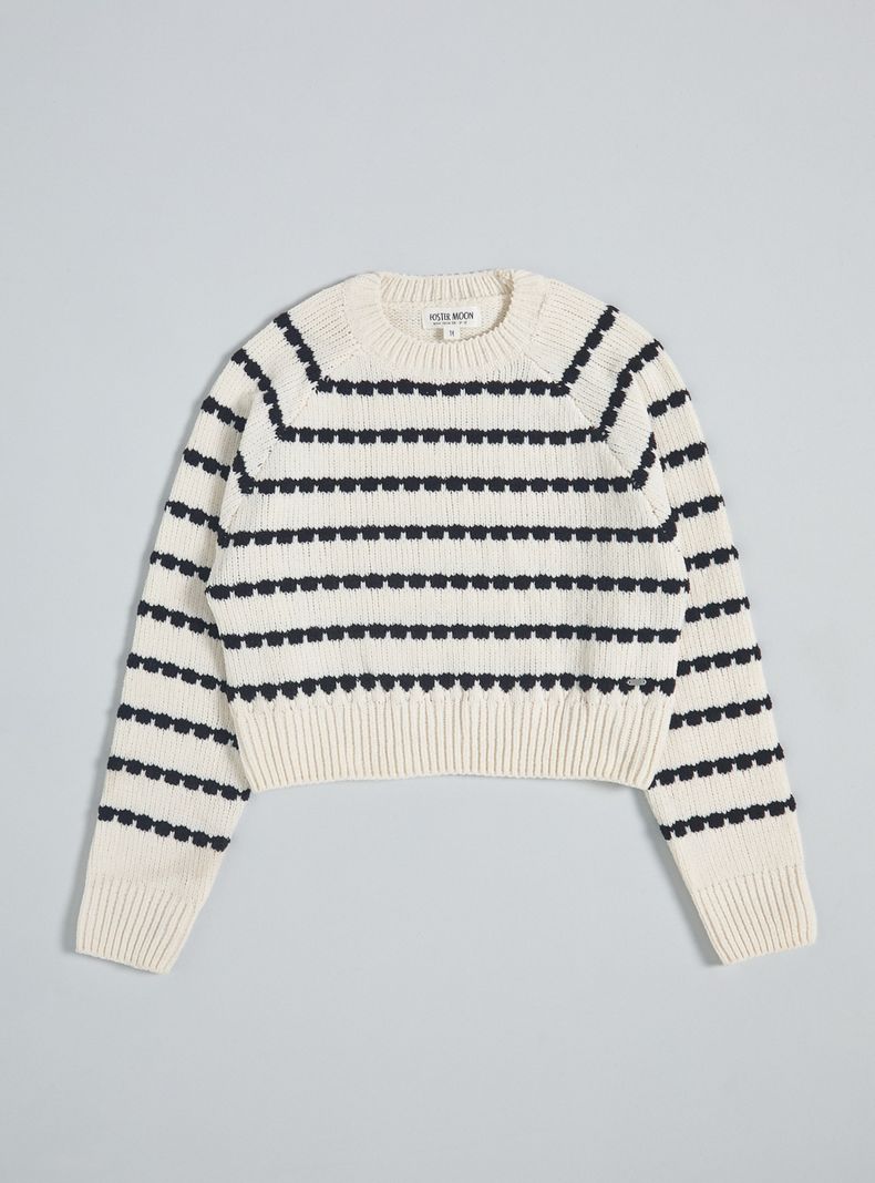 Sweater Jacquard Blanco y Negro-2