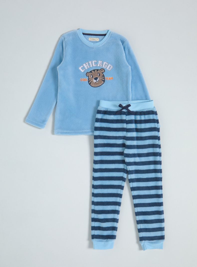 Pijama Aplicación Bordada Oso-0