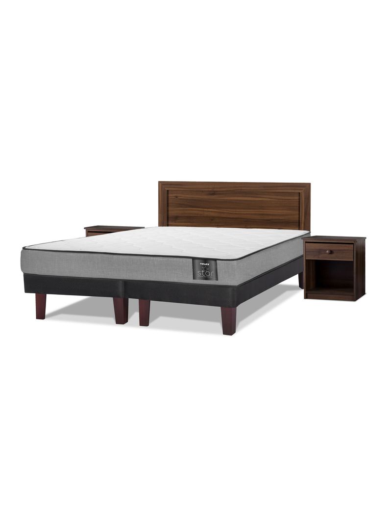 Cama Europea Star 2 Plazas Box Base Dividida + Set Asturias-0