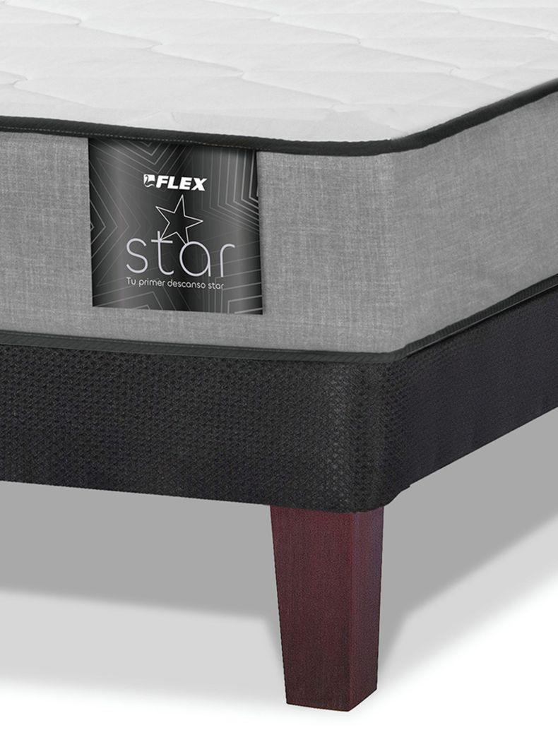 Cama Europea Star 2 Plazas Box Base Dividida + Set Asturias-3