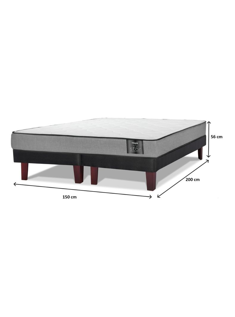 Cama Europea Star 2 Plazas Box Base Dividida + Set Asturias-1