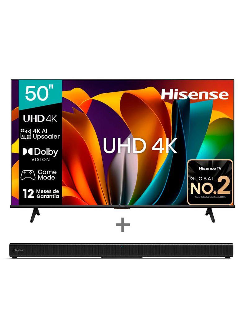 LED Smart TV 50'' 4K UHD 50A6N + Soundbar HS205-0