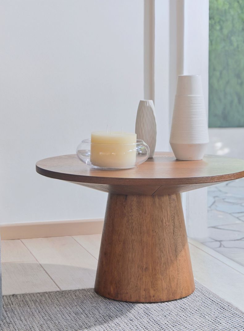 Mesa de Centro Redonda Blackburn 73x73 cm Roble-4