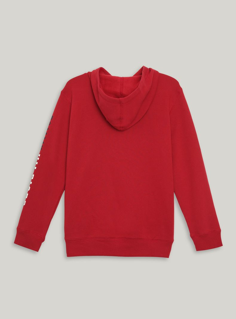 Polerón con Diseño en Manga Rojo-1