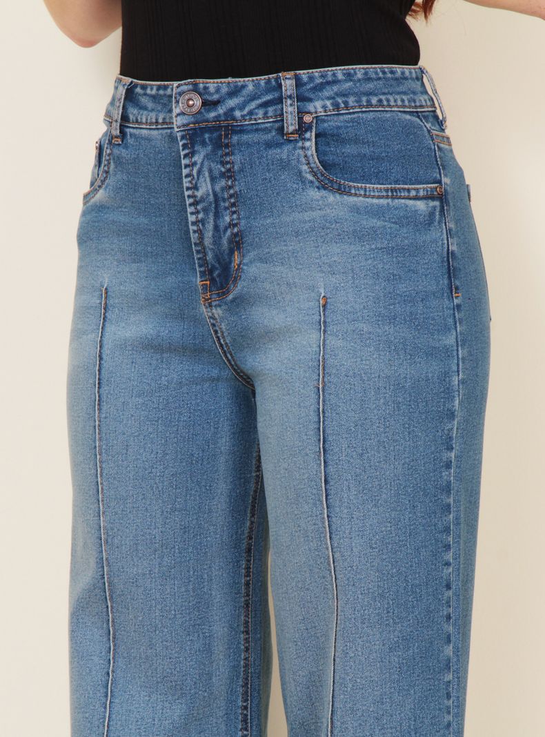 Jeans Recto Tiro Alto Alforza Pretina-2