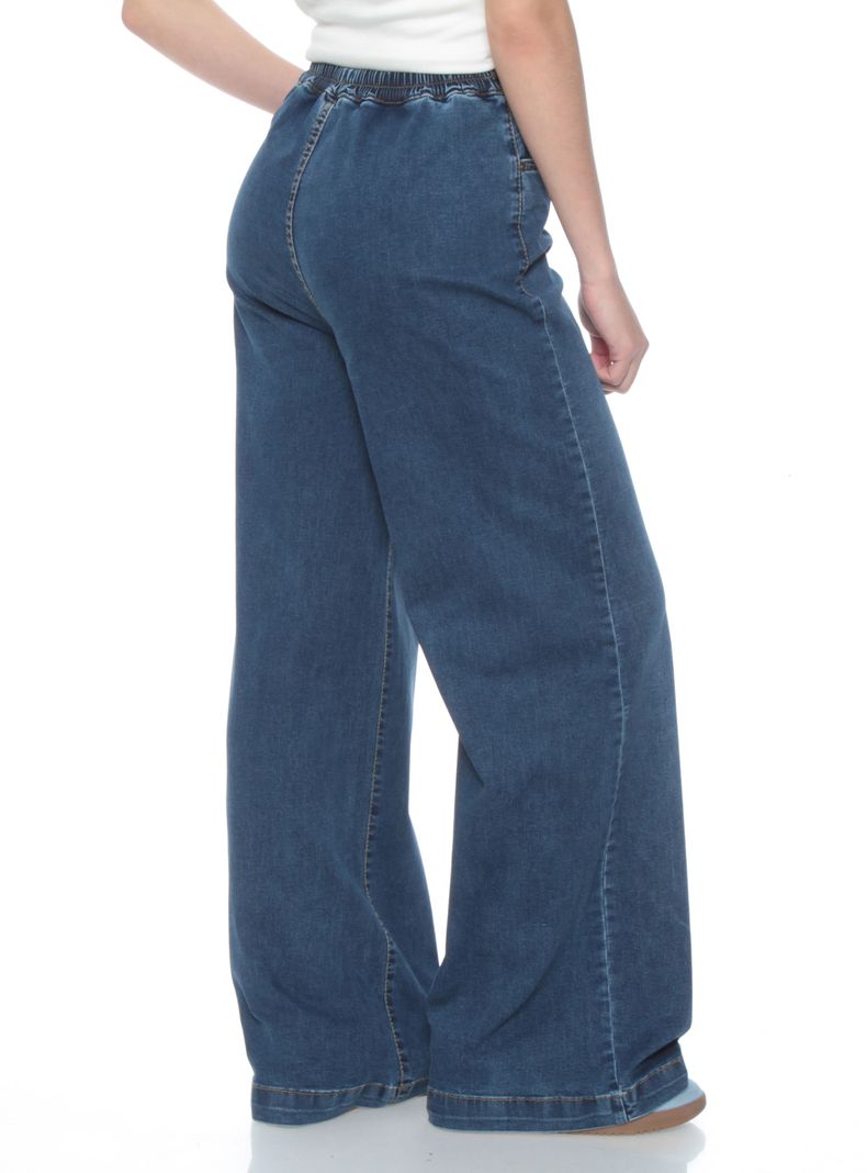 Jeans Jogger Wide Leg Tiro Alto Pretina-1