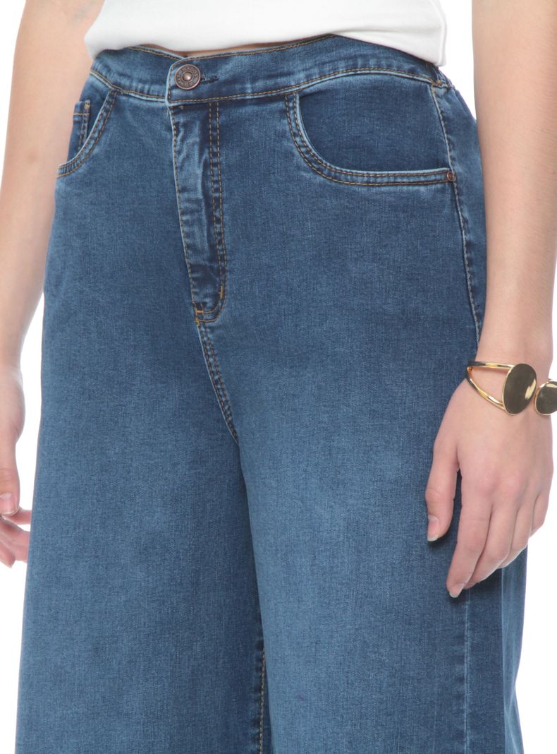 Jeans Jogger Wide Leg Tiro Alto Pretina-2