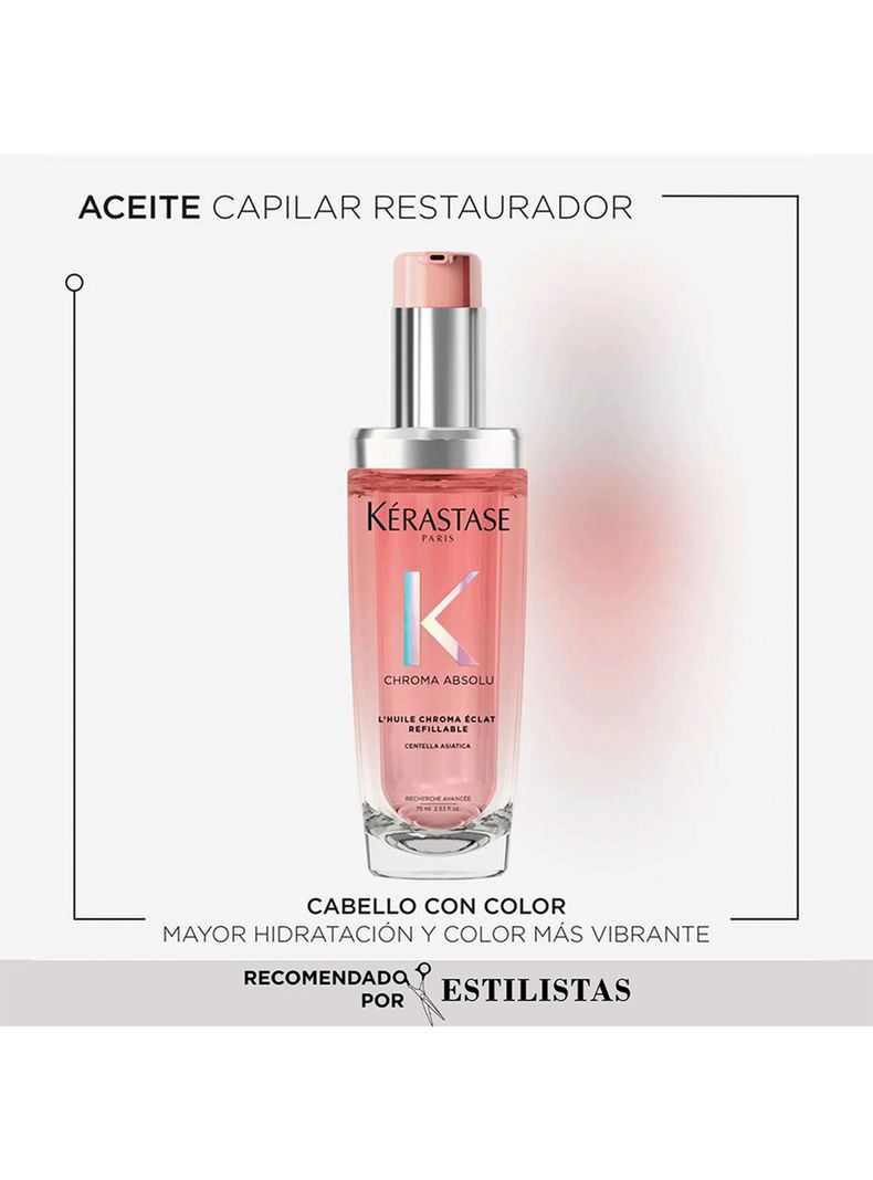 Aceite Capilar L'Huile Chroma Éclat Radiance 75ml Kérastase Cabello con Color-2