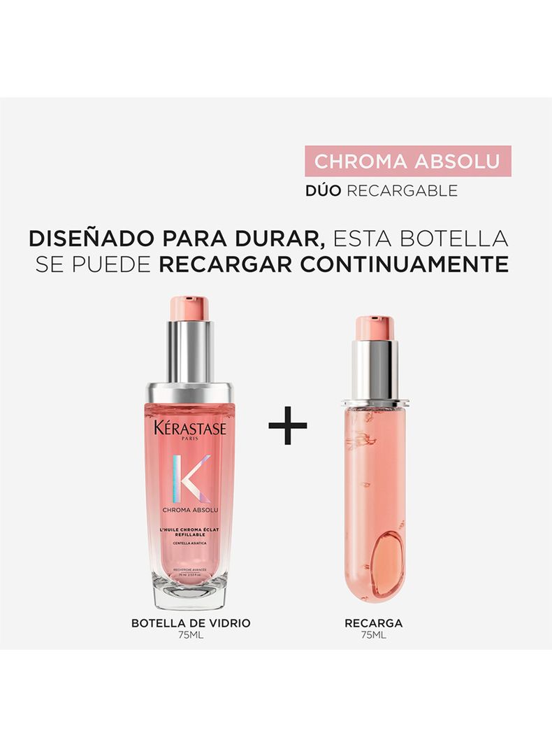 Aceite Capilar L'Huile Chroma Éclat Radiance 75ml Kérastase Cabello con Color-5