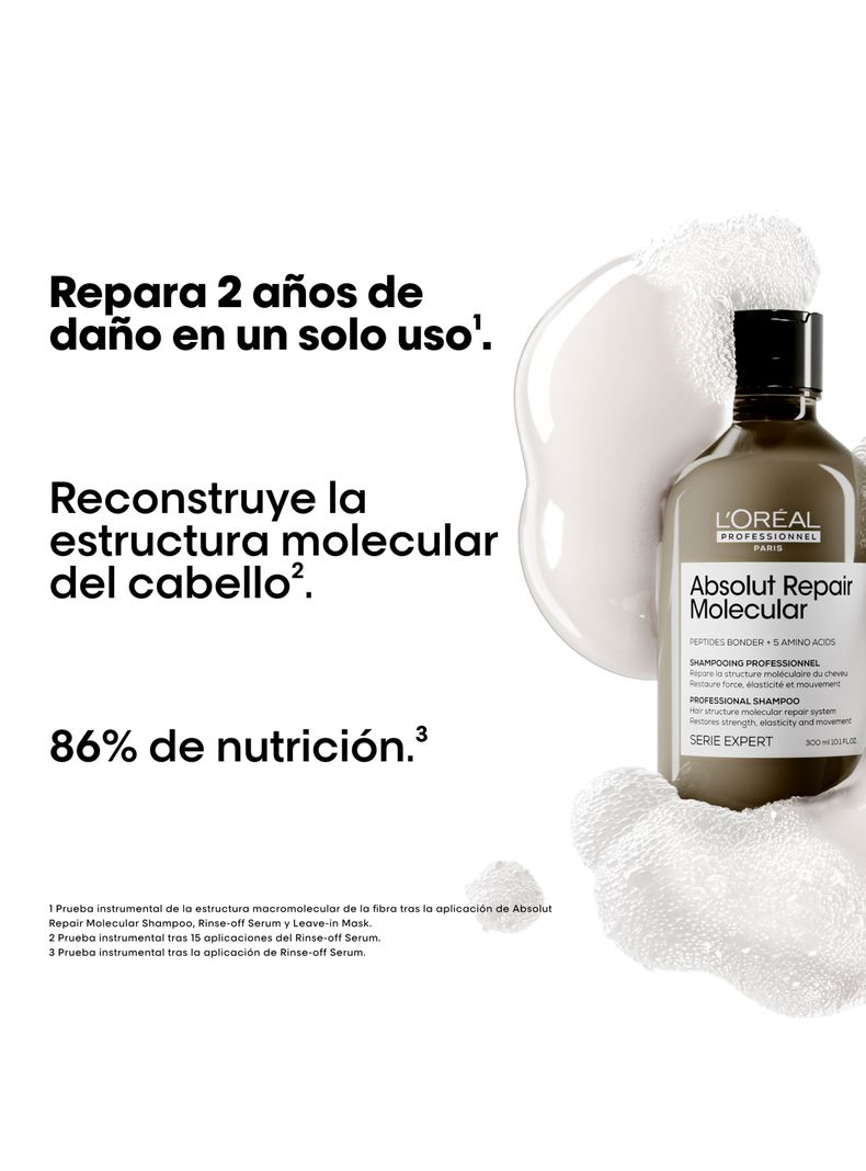 Set Profesional Reparación Shampoo 300 ml + Máscara con Enjuague 250 ml Absolut Repair Molecular-1