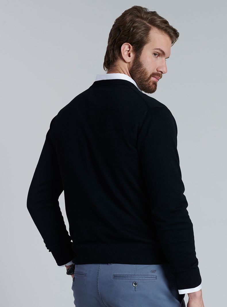 Sweater V Neck Solido-1