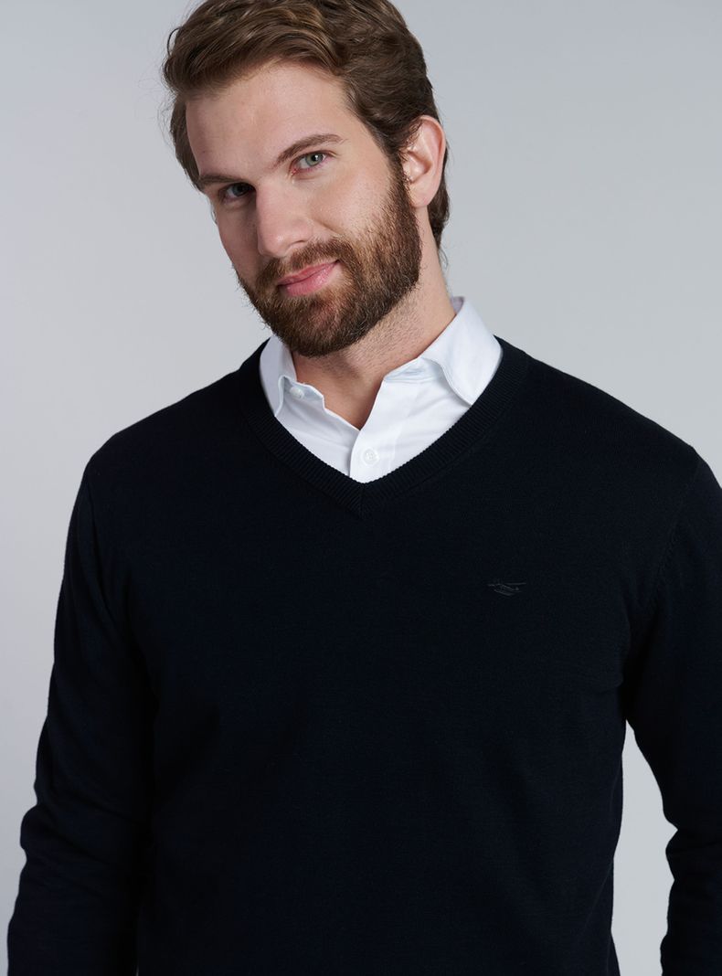 Sweater V Neck Solido-2