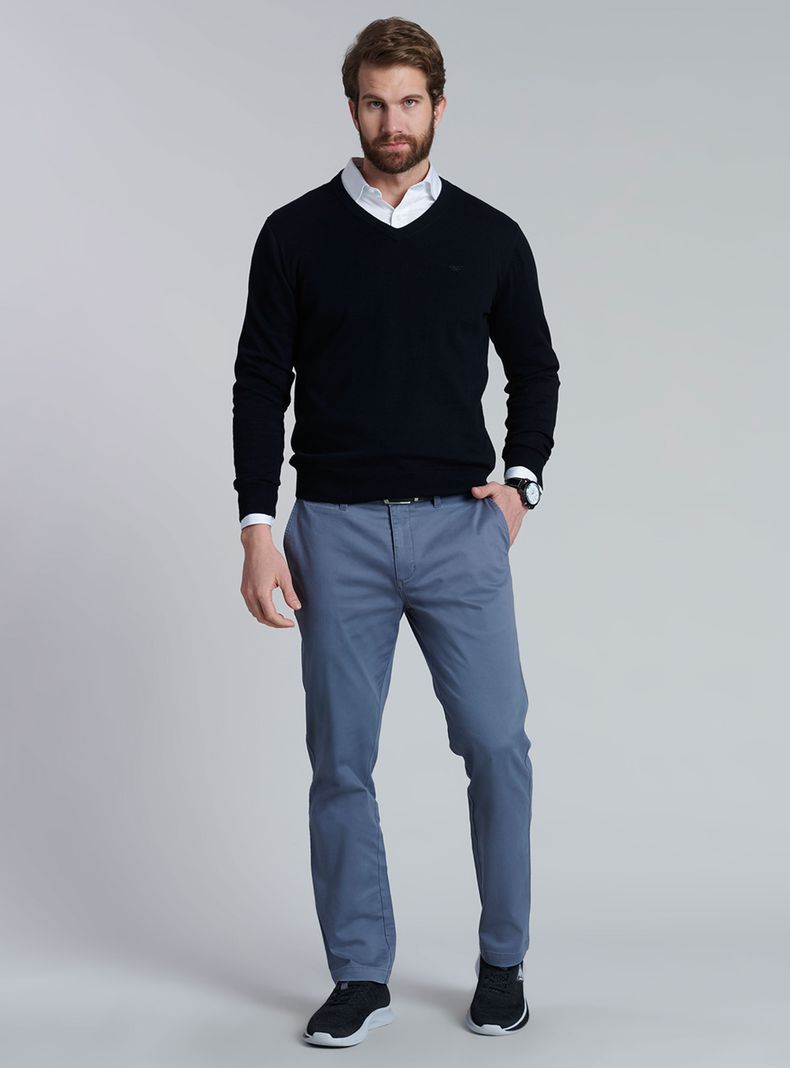 Sweater V Neck Solido-3