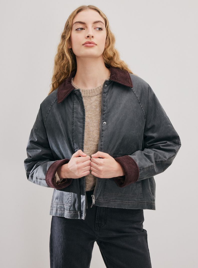 Alaniz - Chaqueta Recta Cuello Contraste | Ofertitas