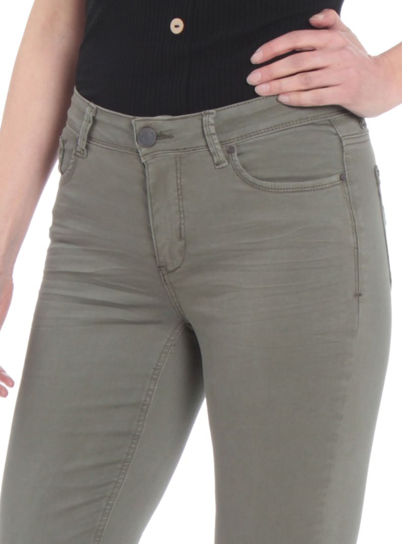 Pantalón Pitillo Crop con Basta Roll Up Pretina-2