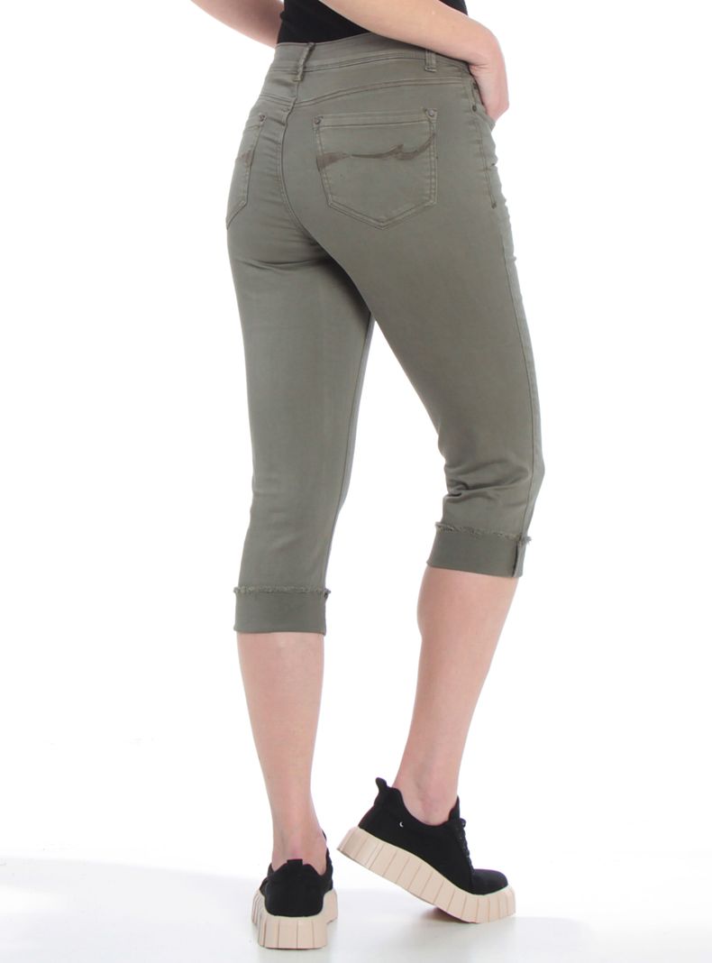 Pantalón Pitillo Crop con Basta Roll Up Pretina-1