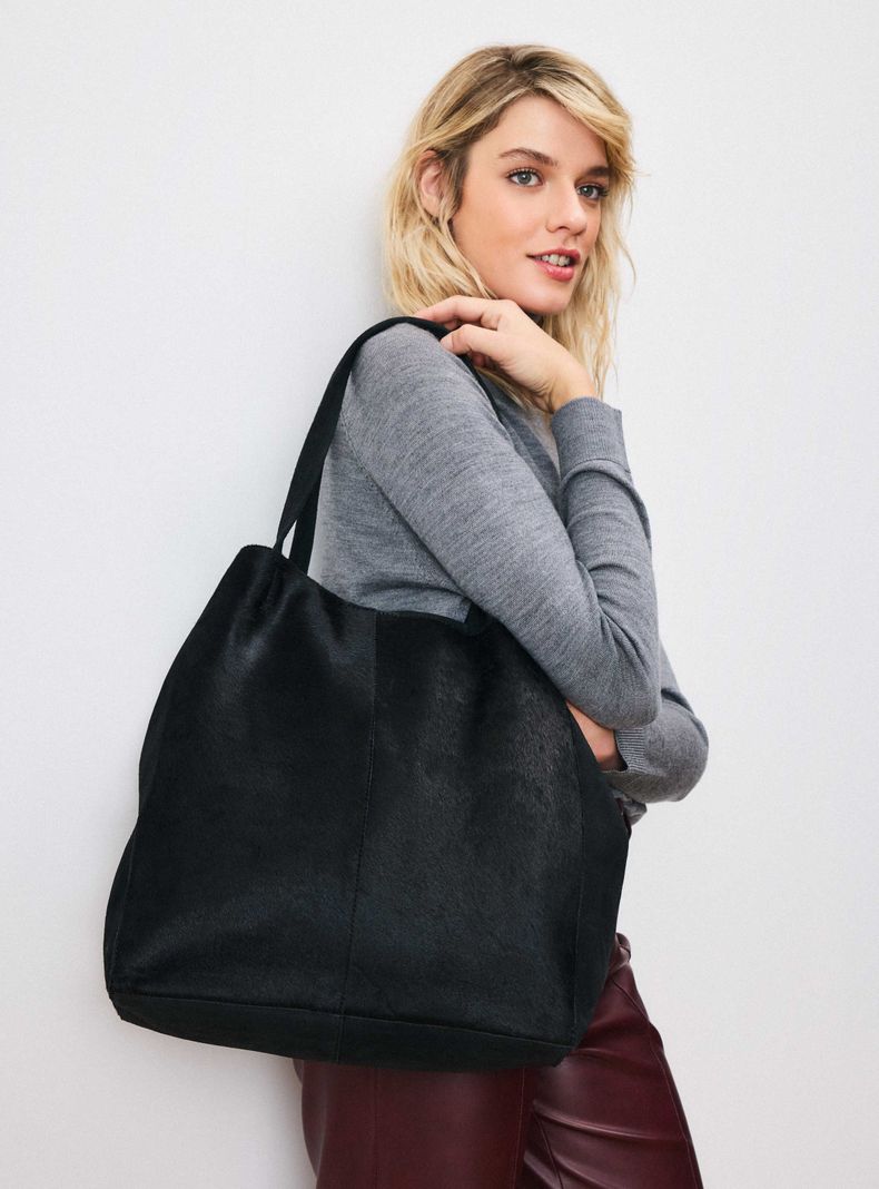 Cartera Totebag Cuero con Textura Piel C del Pilar-5