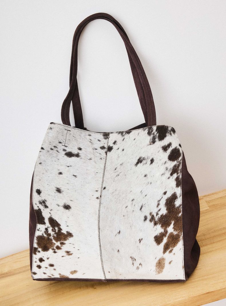 Cartera Totebag Cuero Textura Piel Vaca C del Pilar-6
