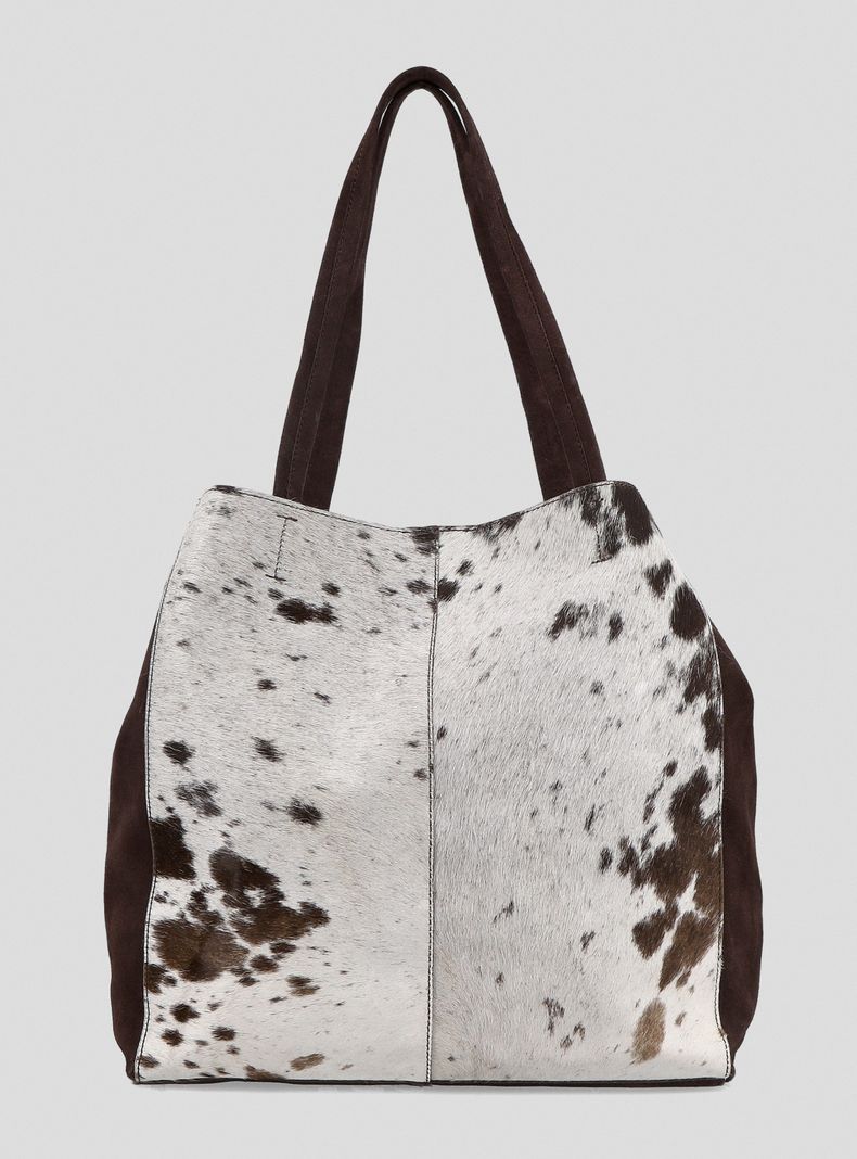 Cartera Totebag Cuero Textura Piel Vaca C del Pilar-0
