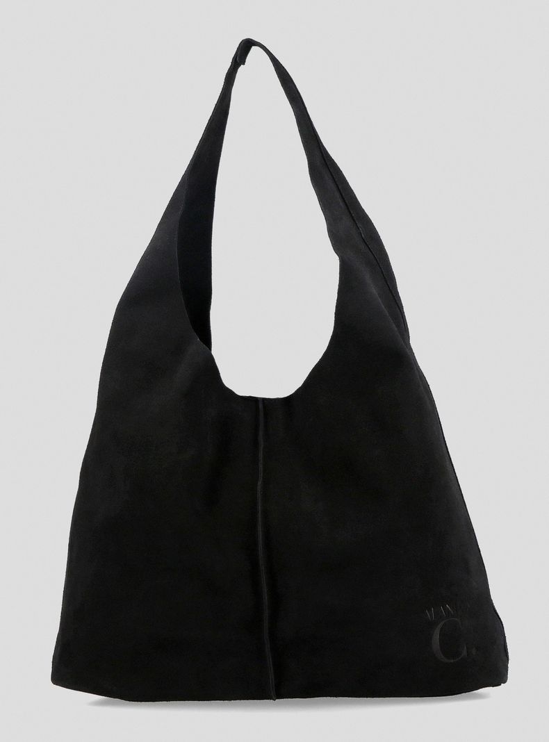 Cartera Hobo Bag Gamuza Negro C del Pilar-0