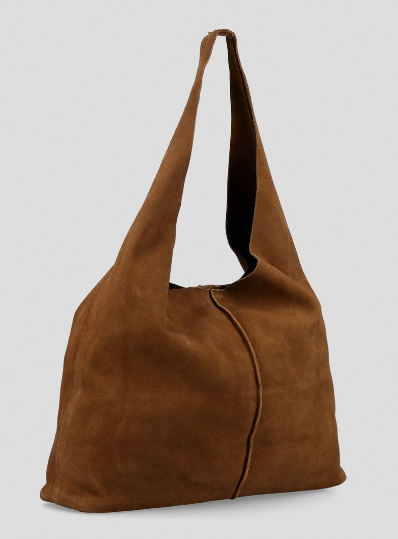 Cartera Hobo Bag Gamuza Beige C del Pilar-1