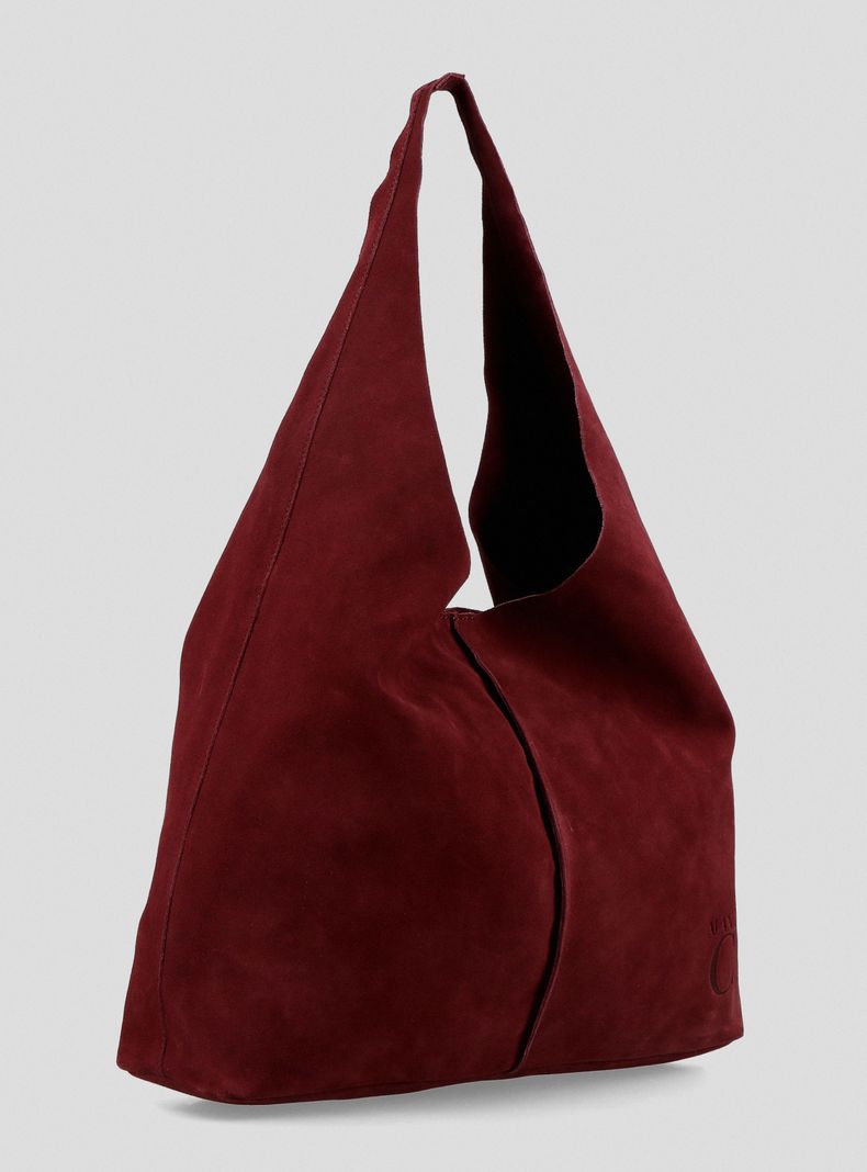 Cartera Hobo Bag Gamuza Burgundy C del Pilar-1