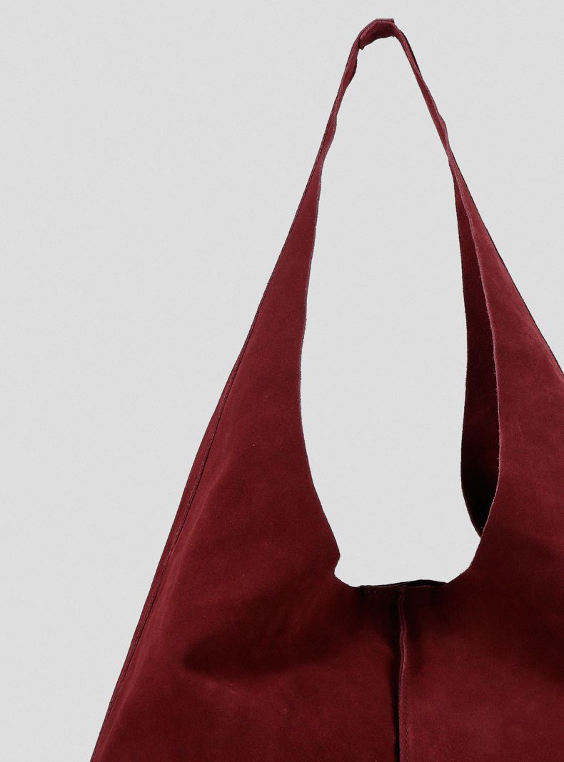 Cartera Hobo Bag Gamuza Burgundy C del Pilar-4