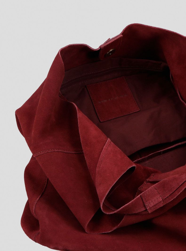 Cartera Hobo Bag Gamuza Burgundy C del Pilar-3