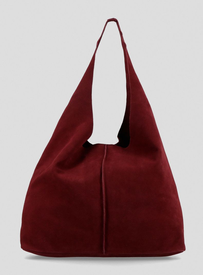 Cartera Hobo Bag Gamuza Burgundy C del Pilar-2