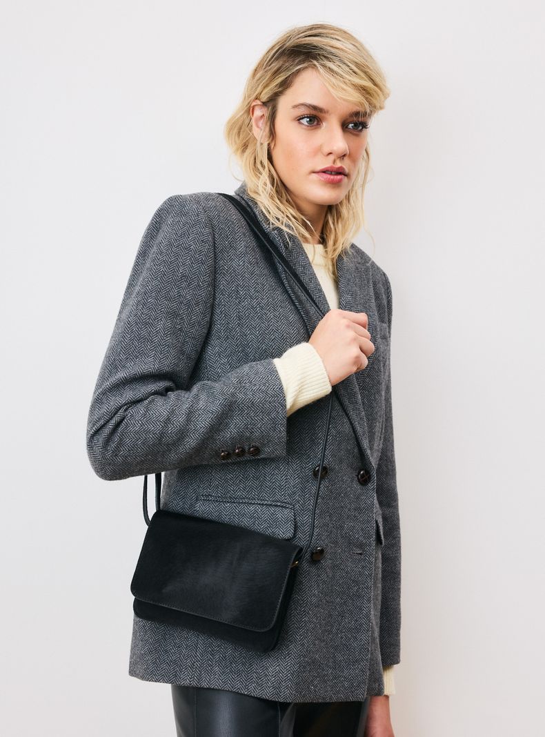 Cartera Crossbody Flap Textura Piel C del Pilar-0