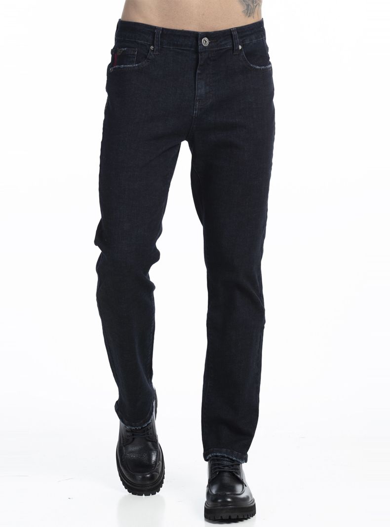 Jeans Straight Tiro Medio Raw-0