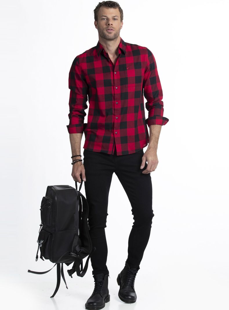 Camisa Regular Cuadros Poplin-3