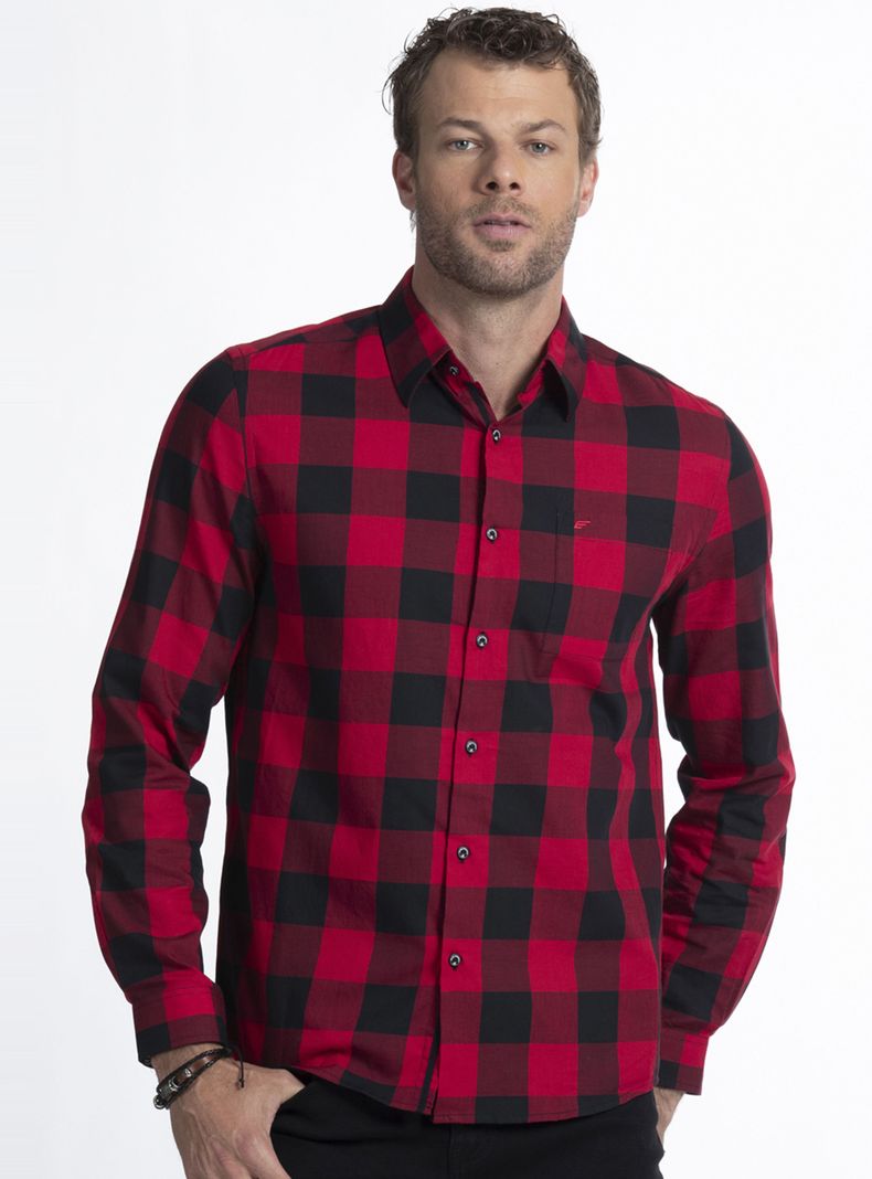 Camisa Regular Cuadros Poplin-0