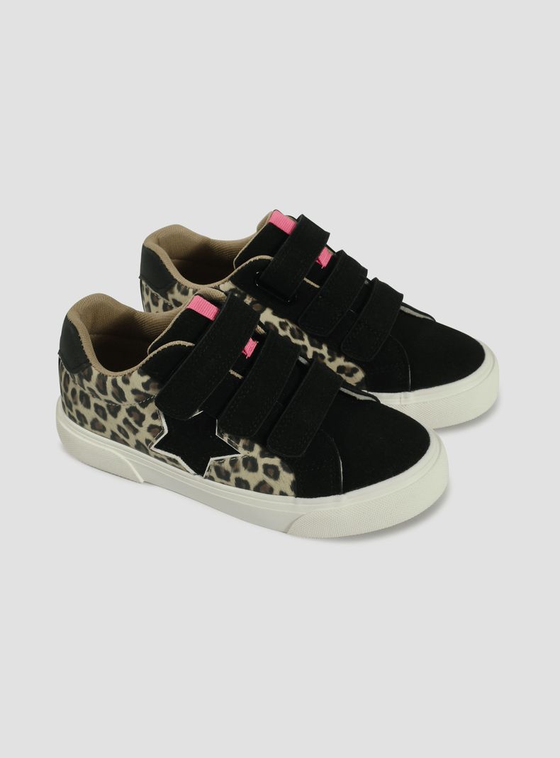 Zapatilla Urbana Detalle Animal Print y Velcro  57060 Niña-1