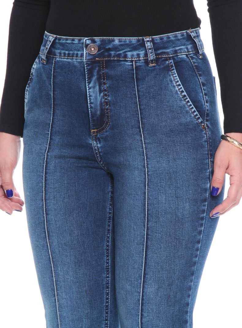 Jeans Flare Tiro Alto con Bolsillo Argentino-2